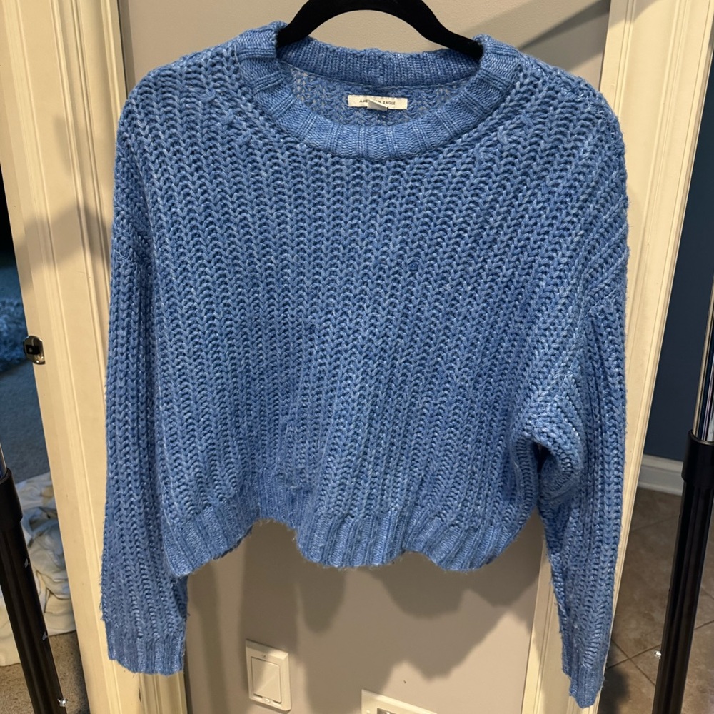 American Eagle Outfitters Blue Crew Neck Sweater
